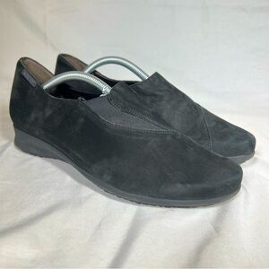 Mephisto Black Figura Suede Slip on Air-Jet Walking Shoes Loafers Size 8.5